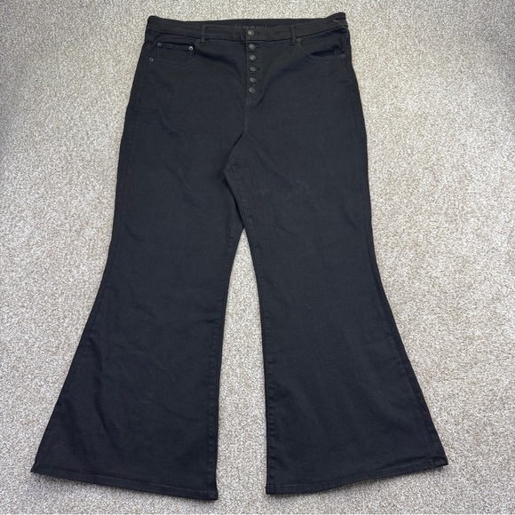 American Eagle High-Rise Flare Jeans Black Womens Size 24 - Picture 2 of 13